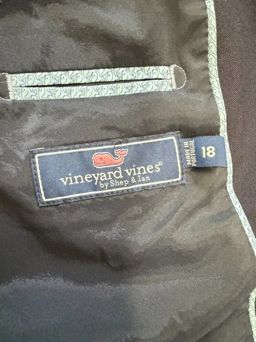 EUC Vineyard Vines Boys Navy Gold Button Blazer Jacket Size 18
